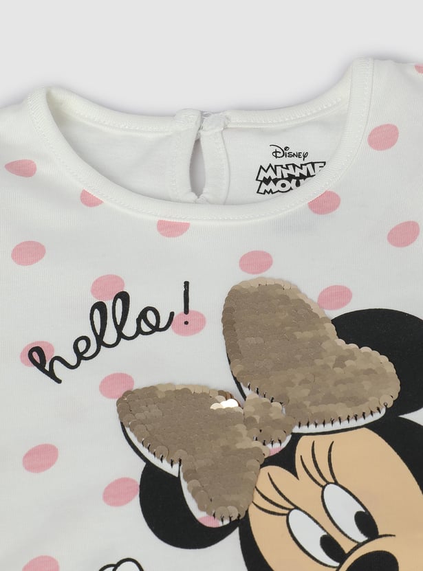 Girls Sequinned Minnie Mouse T-shirt