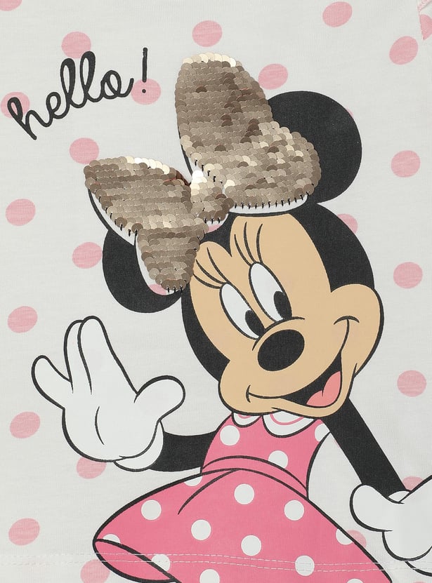 Girls Sequinned Minnie Mouse T-shirt