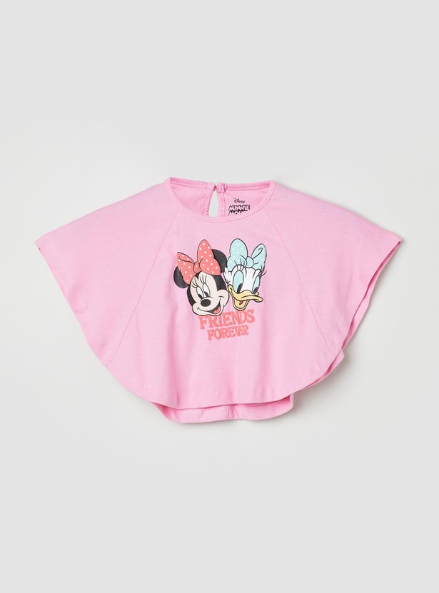 Girls Minnie and Daisy Print Poncho Top