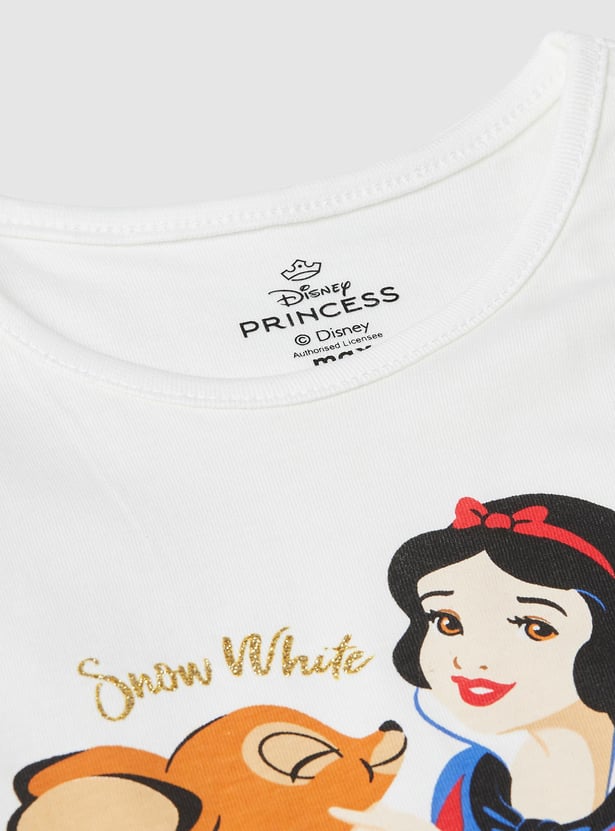 Buy Girls Snow White Graphic Printed T-shirt Online at just Rs 