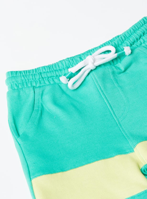 Boys Colourblock Drawstring Waist Shorts