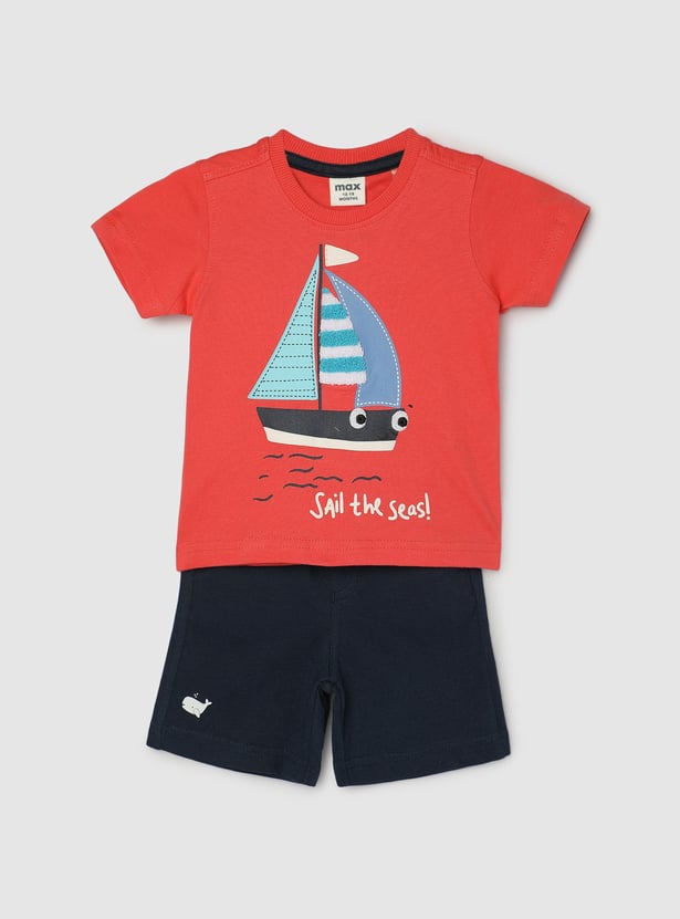 Boys Applique Sleepwear Shorts Set