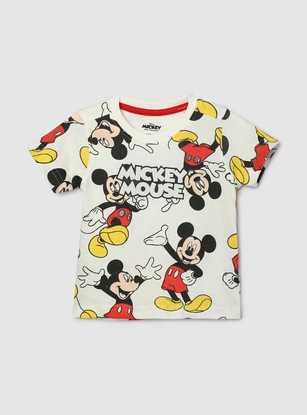 Boys Mickey Mouse Printed T-shirt