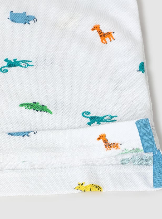 Boys Printed Henley Neck T-shirt