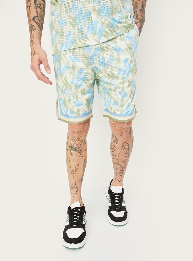 Men Printed Active Shorts