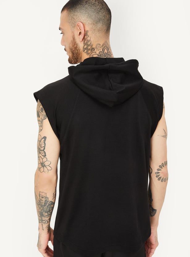 Men Oversized Printed Hooded T-shirt