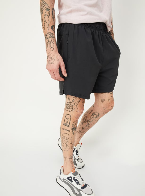 Men Solid Athleisure Shorts