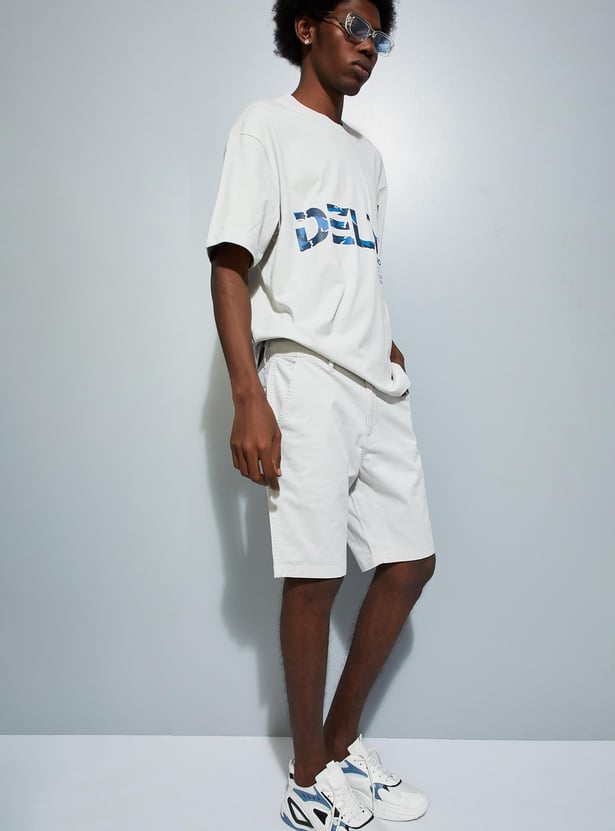 URB_N Men Slim Fit Solid Shorts