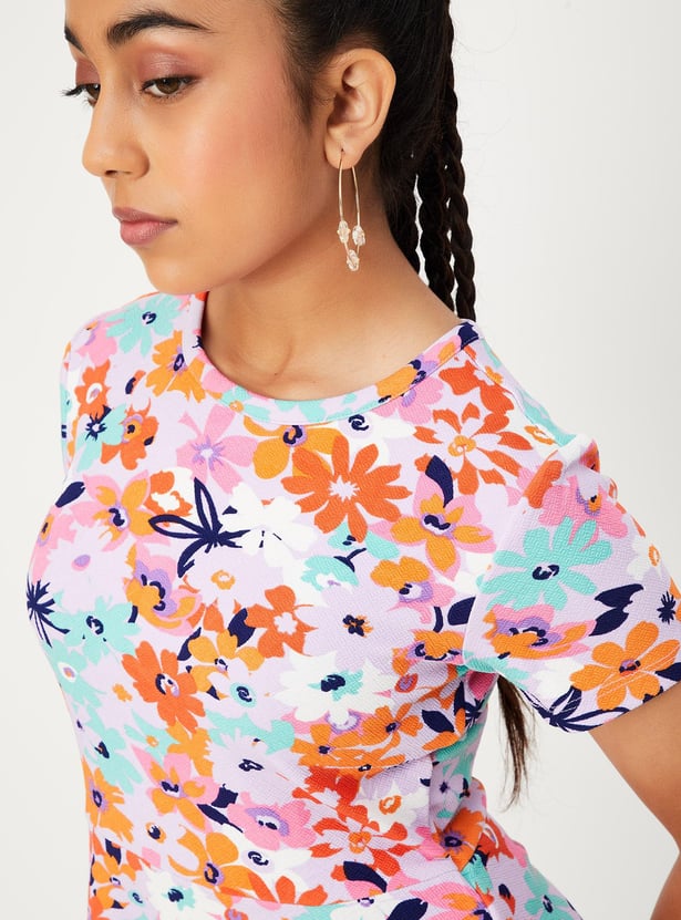 Girls Printed Fit and Flare Dress
