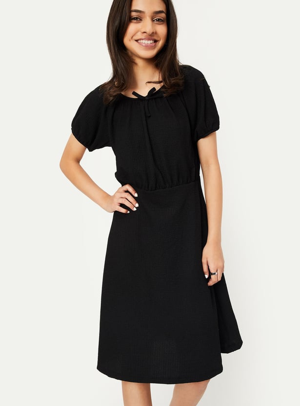 Girls Textured Knit Dress