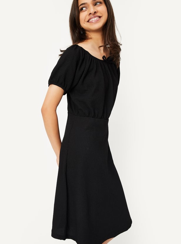 Girls Textured Knit Dress