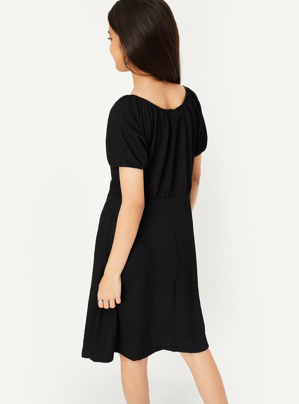 Girls Textured Knit Dress