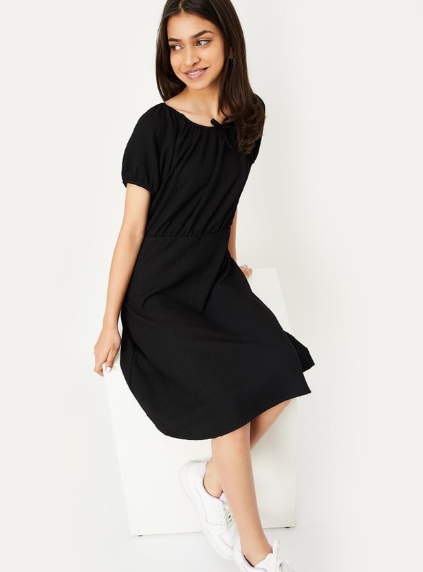 Girls Textured Knit Dress