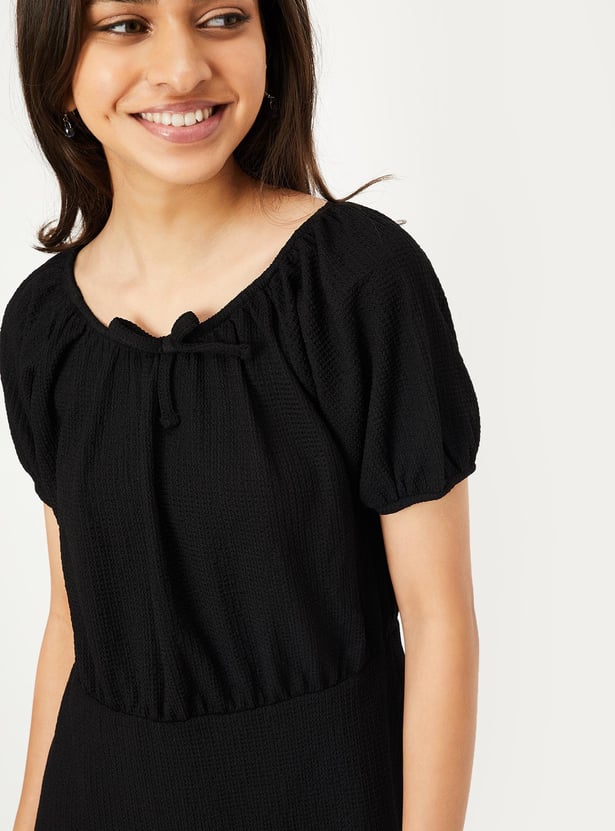 Girls Textured Knit Dress