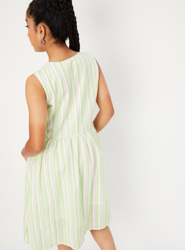 Women Striped A-line Dress