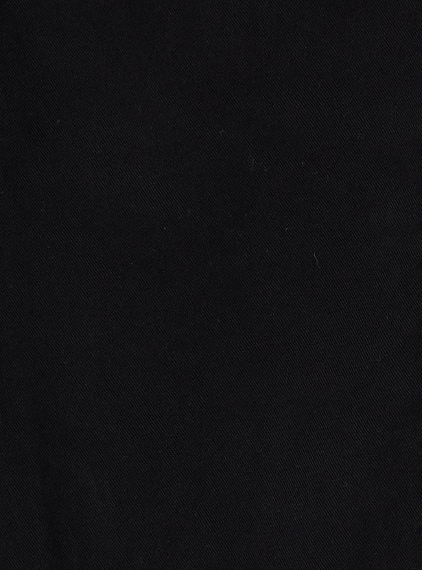 Girls Solid High Waist Cargos