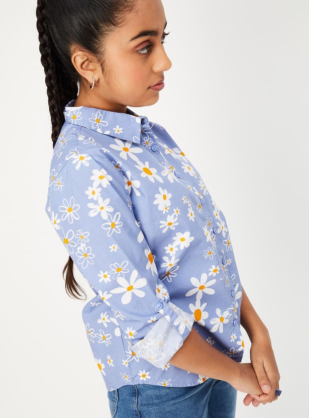 Girls Printed Casual Shirt