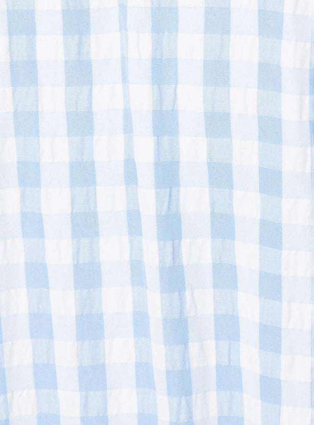 Girls Gingham Checked Top