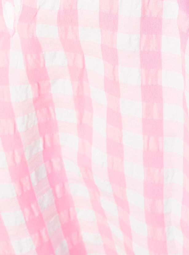 Girls Gingham Checked Top
