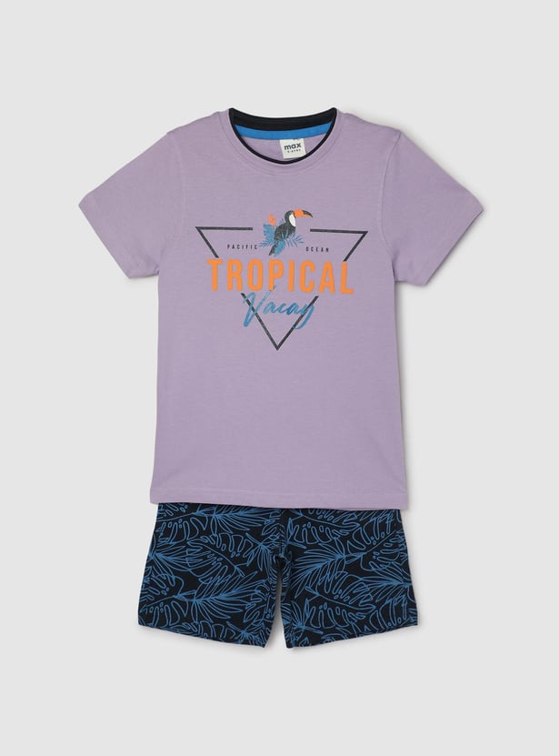 Boys Printed Sleepwear Shorts Set