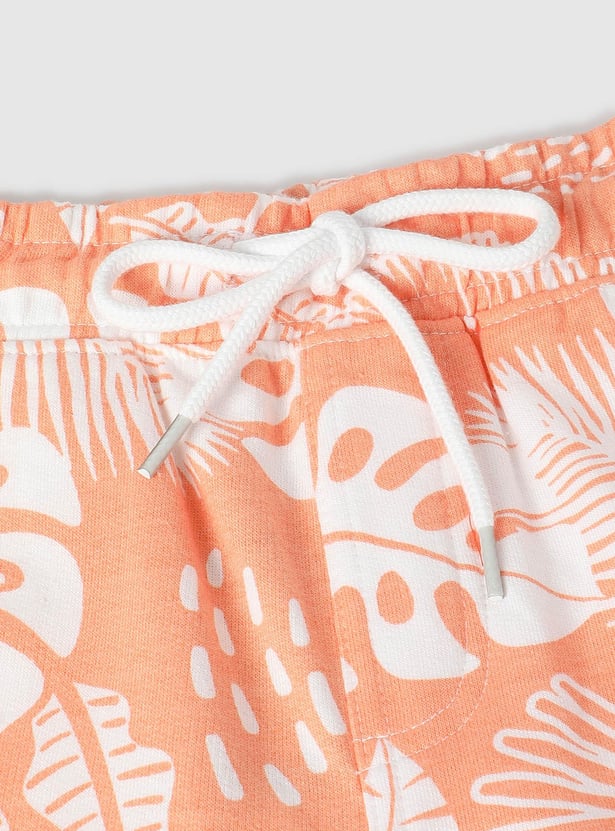 Boys Printed Drawstring Waist Shorts