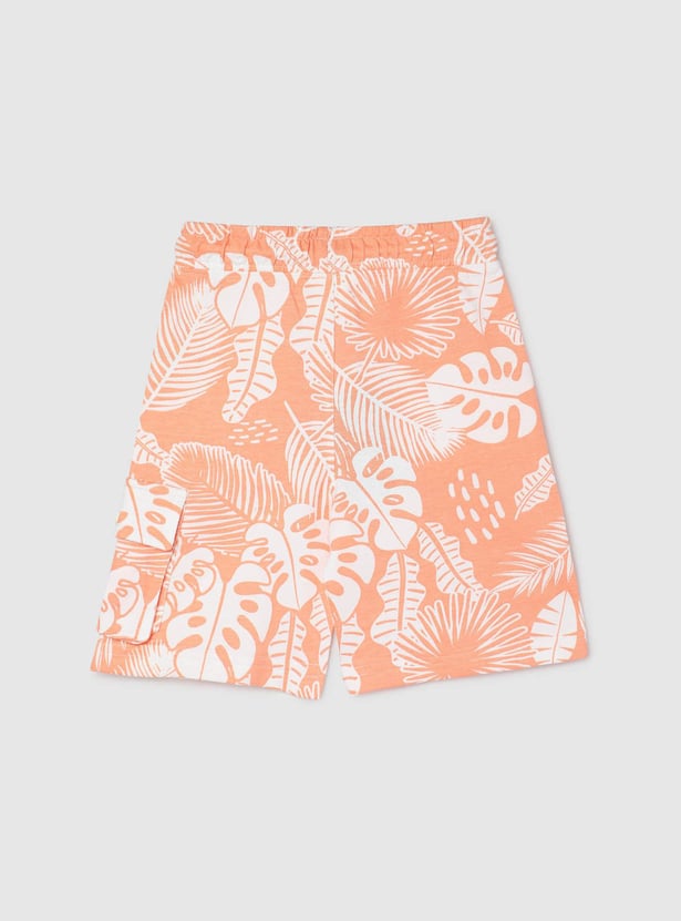 Boys Printed Drawstring Waist Shorts