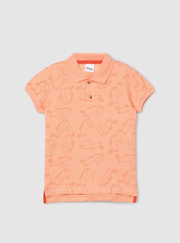 Boys Printed Polo T-shirt