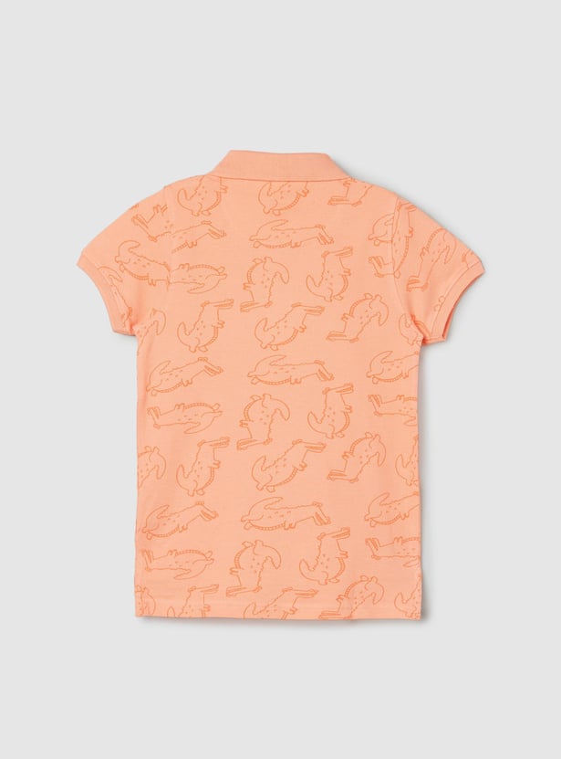 Boys Printed Polo T-shirt