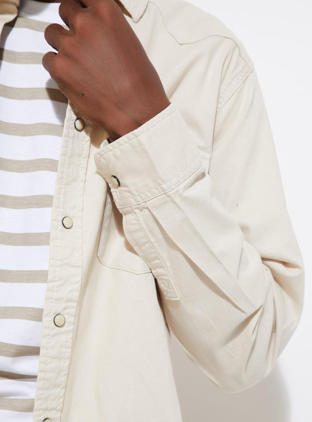 URB_N Men Regular Fit Flap Pocket Shirt