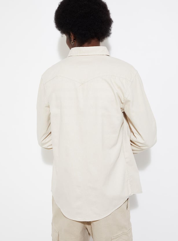 URB_N Men Regular Fit Flap Pocket Shirt