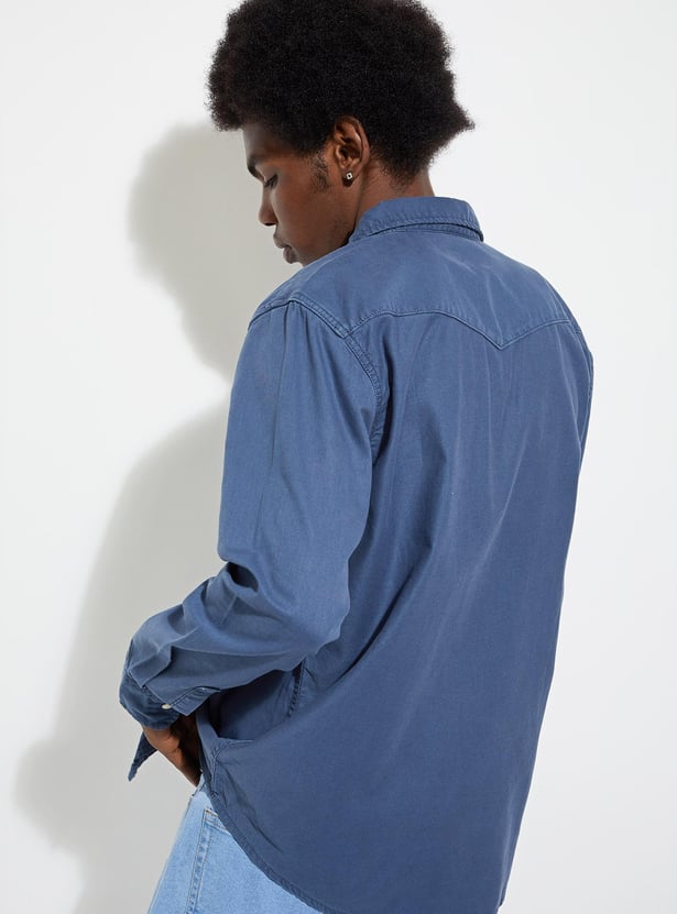 URB_N Men Regular Fit Flap Pocket Shirt