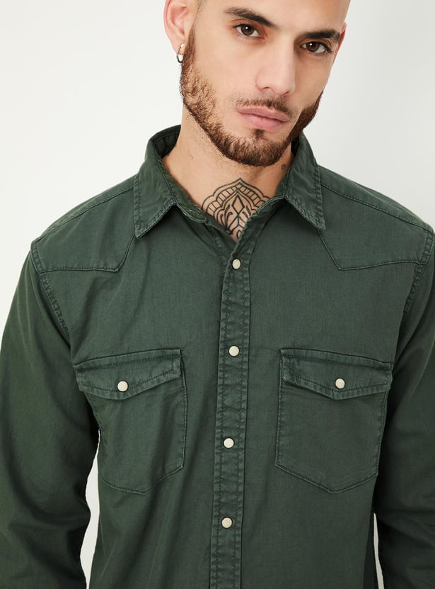 Buy Urb N Men Regular Fit Flap Pocket Shirt Online At Just Rs