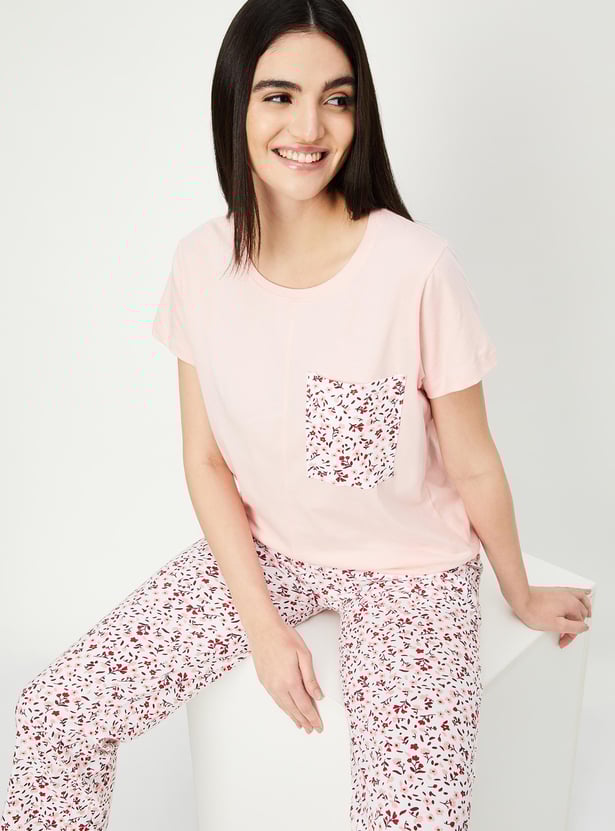 Women Floral Printed PJ Set