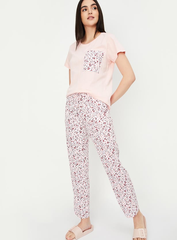Women Floral Printed PJ Set