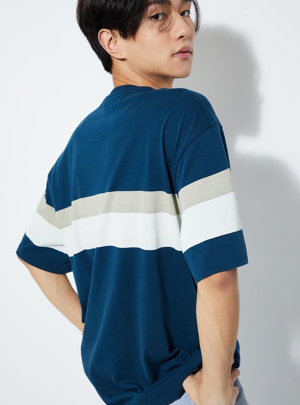 URB_N Men Oversized Striped T-shirt