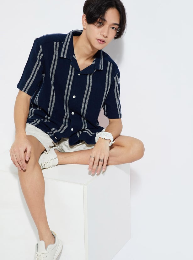 URB_N Men Striped Resort Shirt