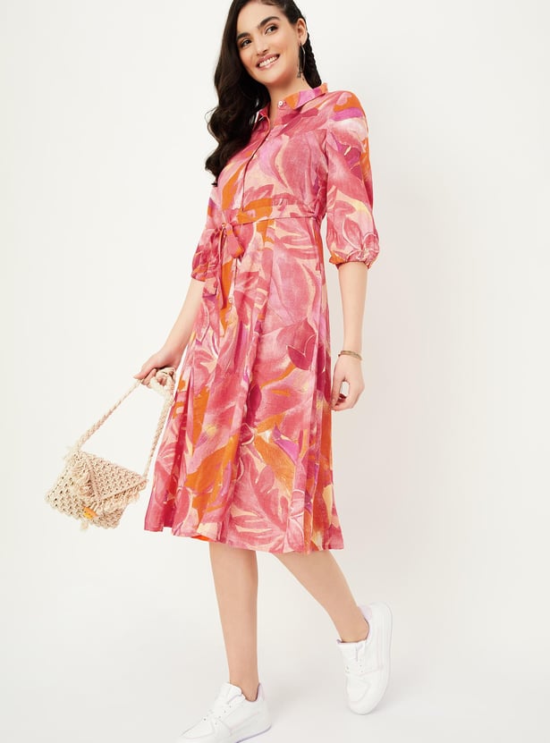 Women Floral Printed Midi Dress