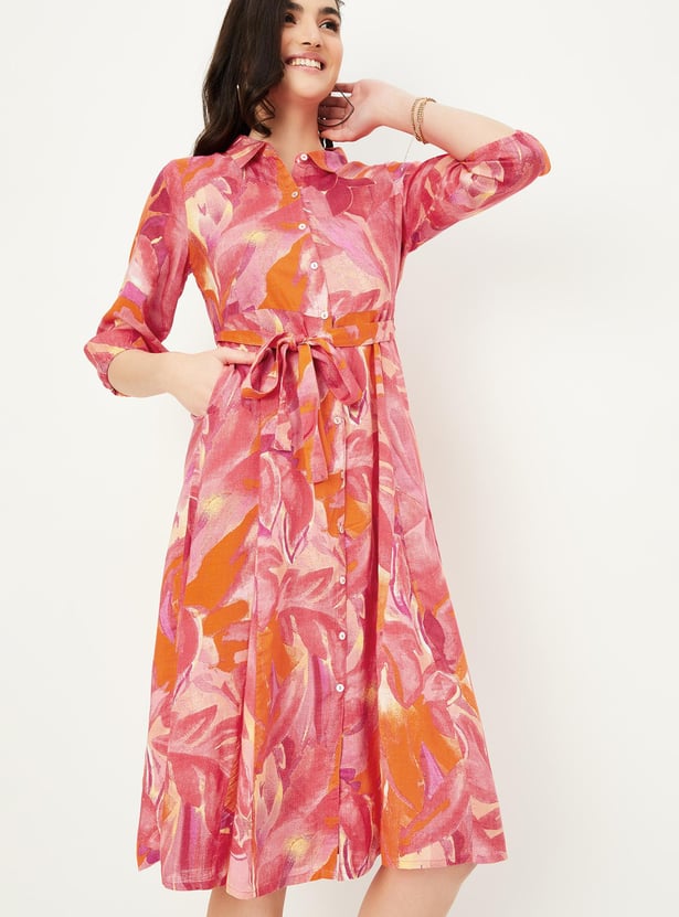 Women Floral Printed Midi Dress