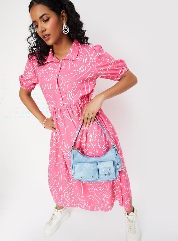 Women Printed Shirt Dress
