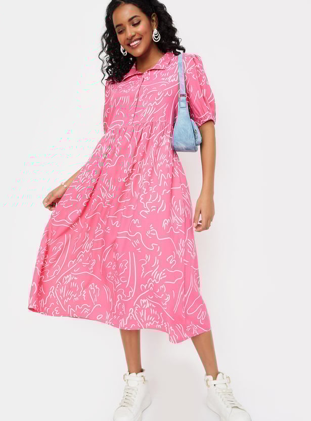 Women Printed Shirt Dress
