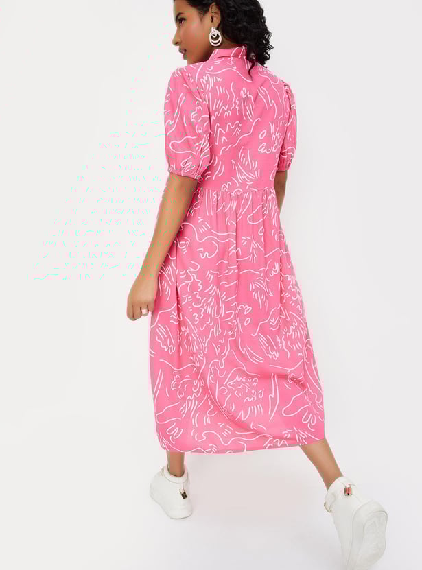 Women Printed Shirt Dress