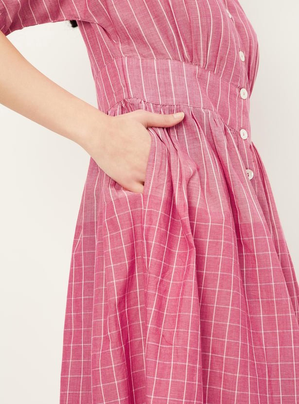 Women Checked A-line Dress