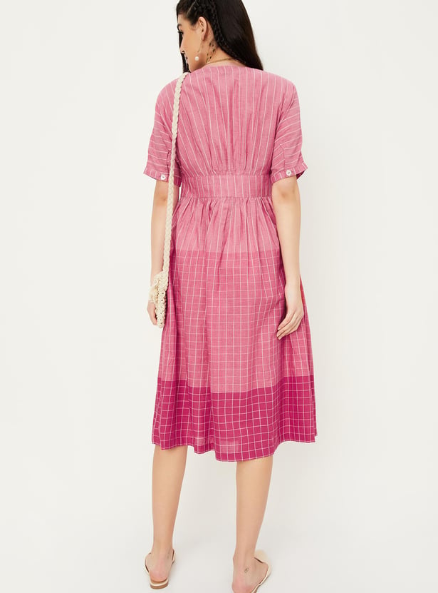 Women Checked A-line Dress