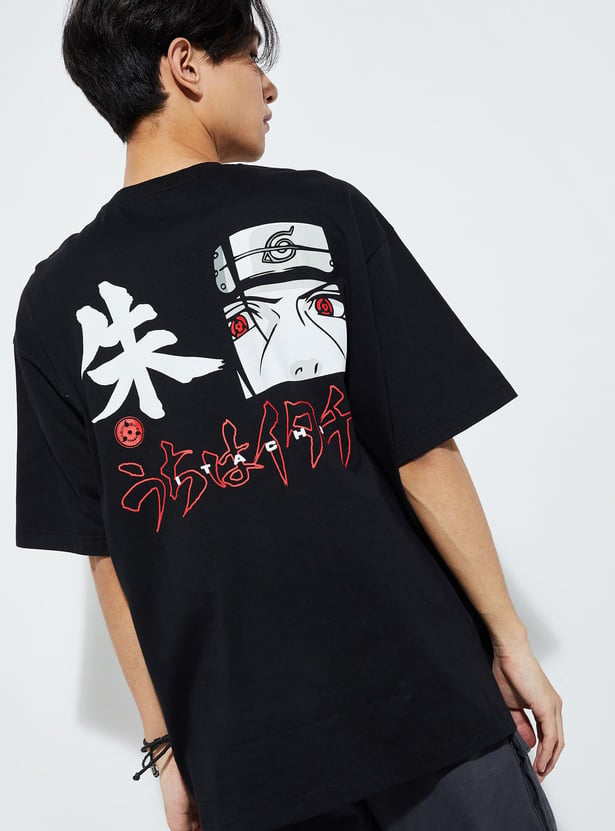 URB_N Men Oversized Naruto Back Print T-shirt