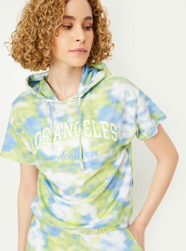 Women Tie & Dye Hooded T-shirt