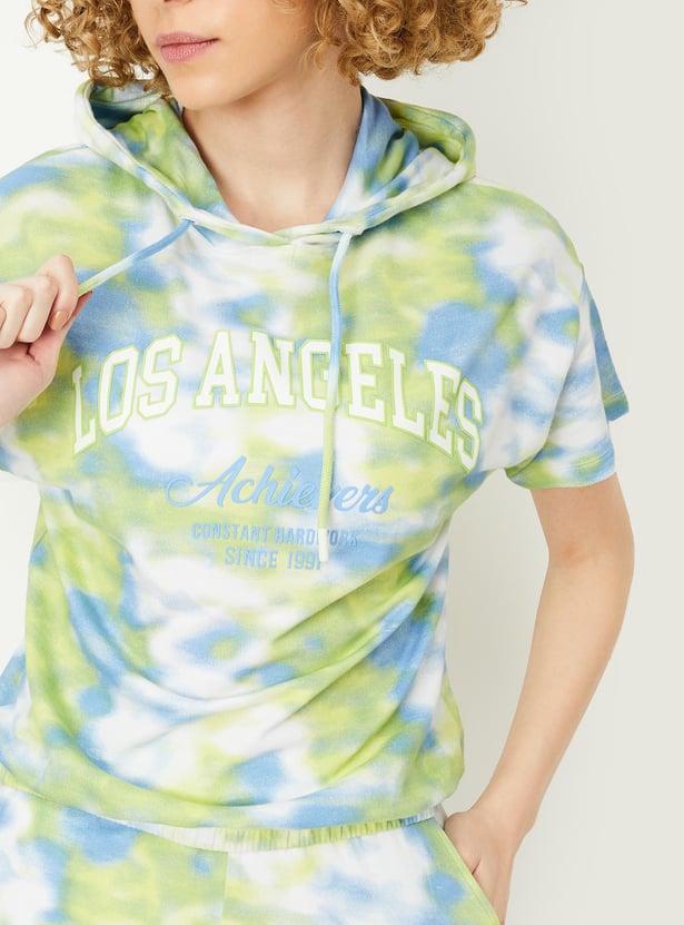 Women Tie & Dye Hooded T-shirt