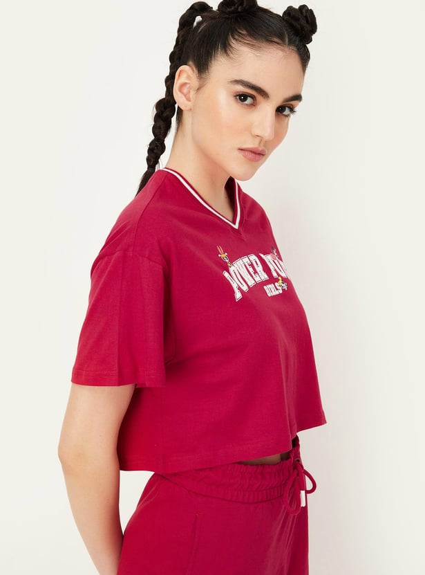 Women Power Puff Girls Printed T-shirt