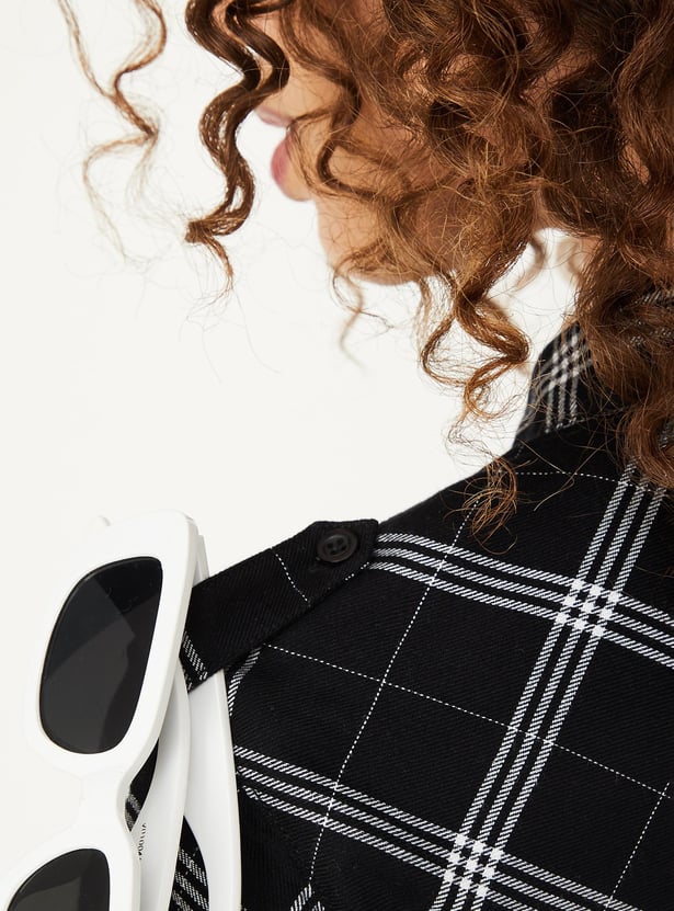 Women Checked Yarn Dyed Tunic