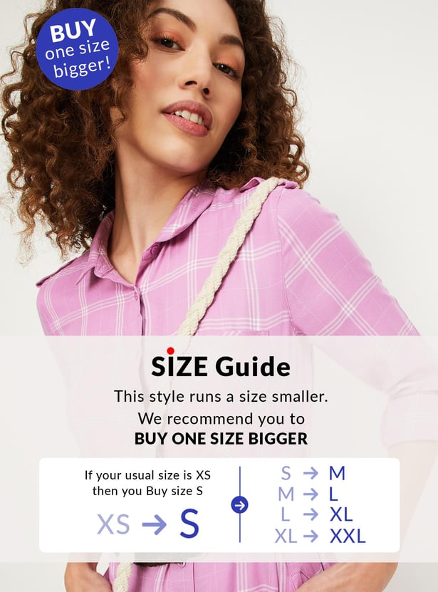 Women Checked Yarn Dyed Tunic