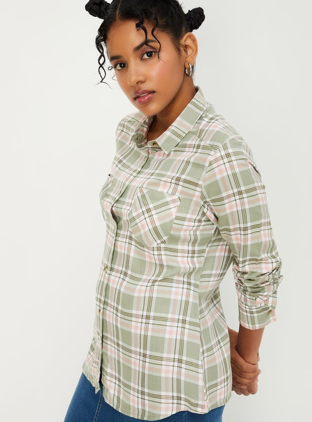 Women Checked Full Sleeves Shirt